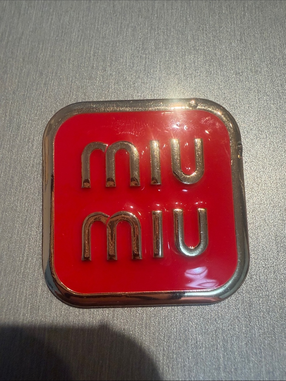 Inspired Red Enamel Logo Brooch